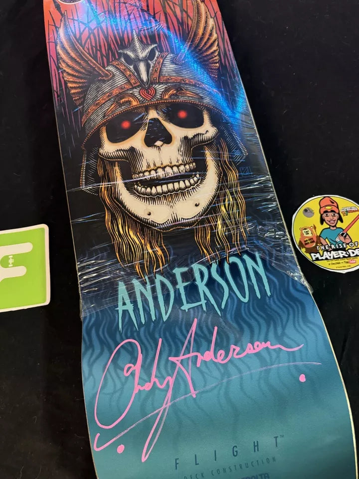 Andy Anderson Signed OG Heron Powell Flight Autographed Skateboard Deck Pro Model