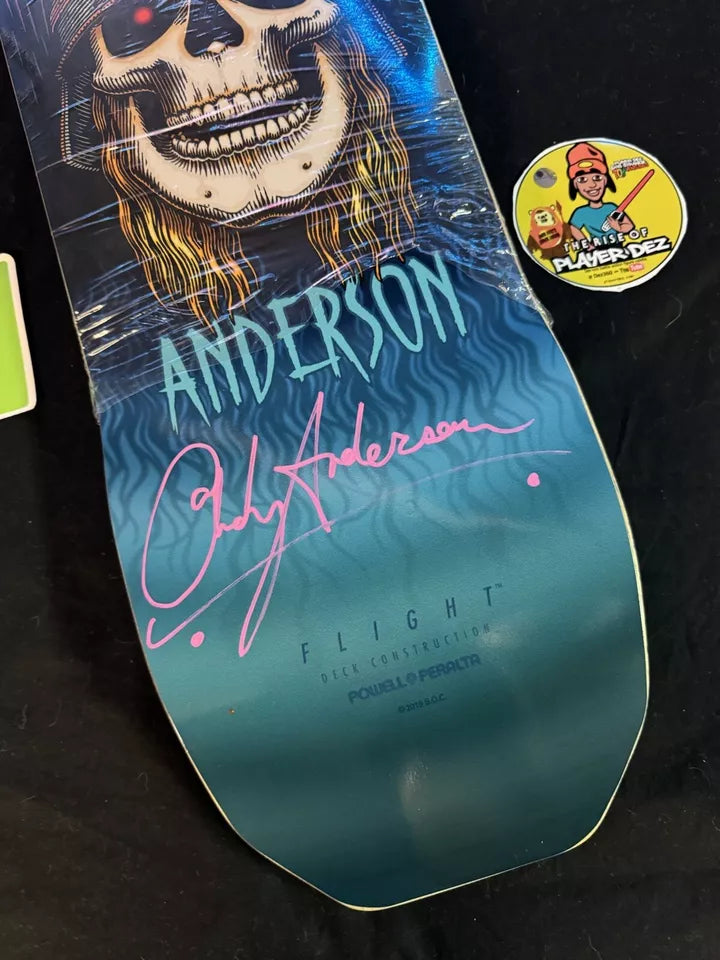 Andy Anderson Signed OG Heron Powell Flight Autographed Skateboard Deck Pro Model