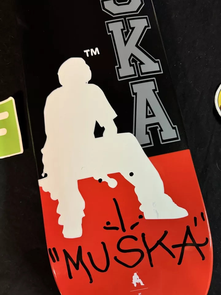 Chad Muska Signed Red Silhouette Black Dip Shorty’s Autographed Skateboard Deck