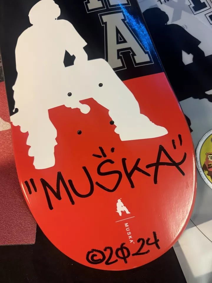 Chad Muska Signed Black Red Silhouette Autographed Skateboard Deck 2024