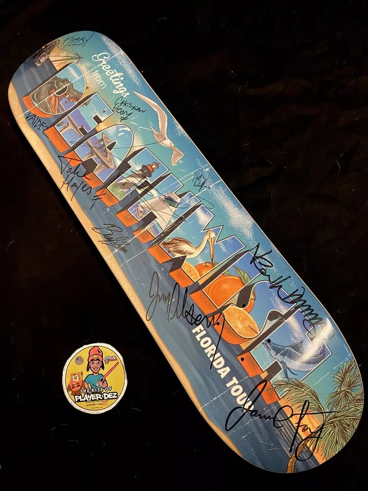 DEATHWISH TEAM SIGNED Jamie Foy Neen WIlliams Autographed Skateboard Deck Florida Tour