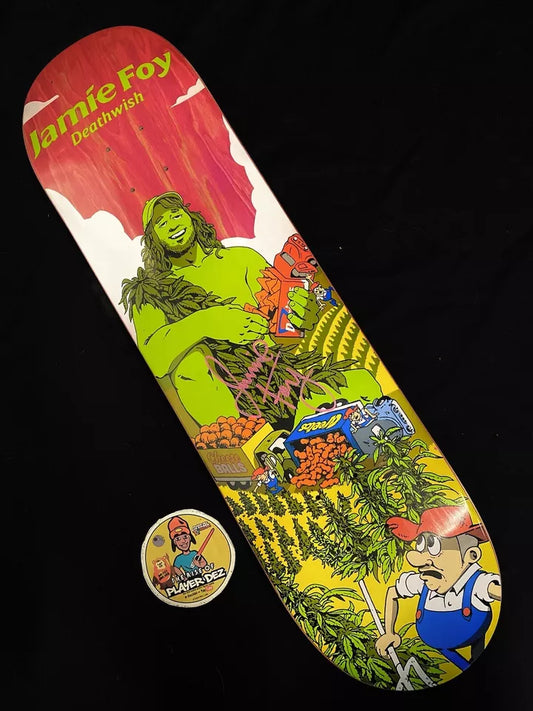 Jamie Foy Signed Jolly Green Giant Pink Autographed Skateboard Deck