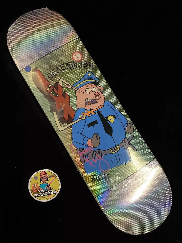 Jamie Foy Signed Security Swine Autographed Deathwish Skateboard Deck