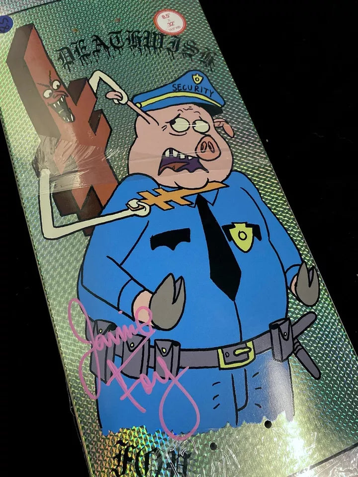 Jamie Foy Signed Security Swine Autographed Deathwish Skateboard Deck