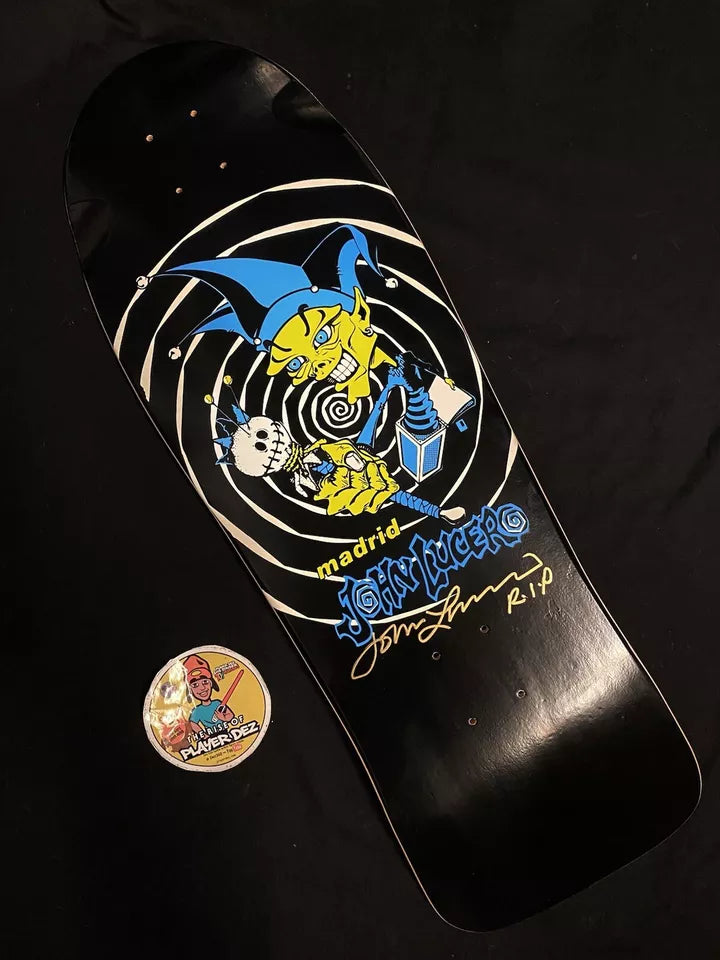 John Lucero Signed Madrid Jester Autographed Skateboard Deck Glow In Dark