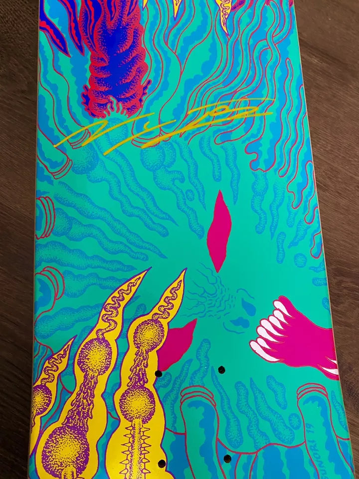 Signed Nyjah Huston Element Tetsunori Tawaraya Autographed Skateboard Deck