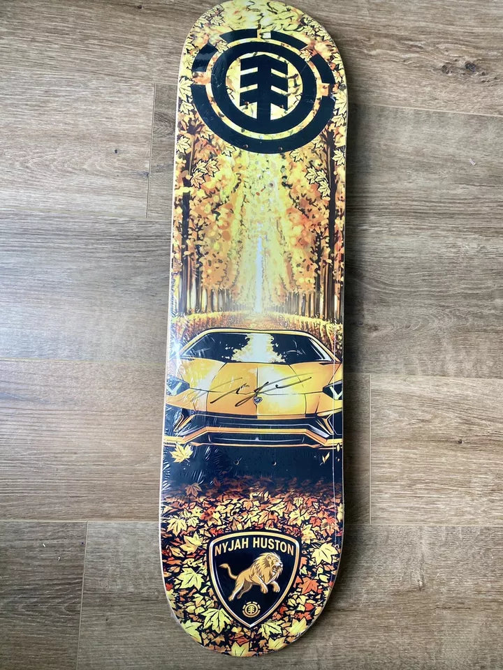 Nyjah Huston Signed Lamborghini Element Autographed Skateboard Deck