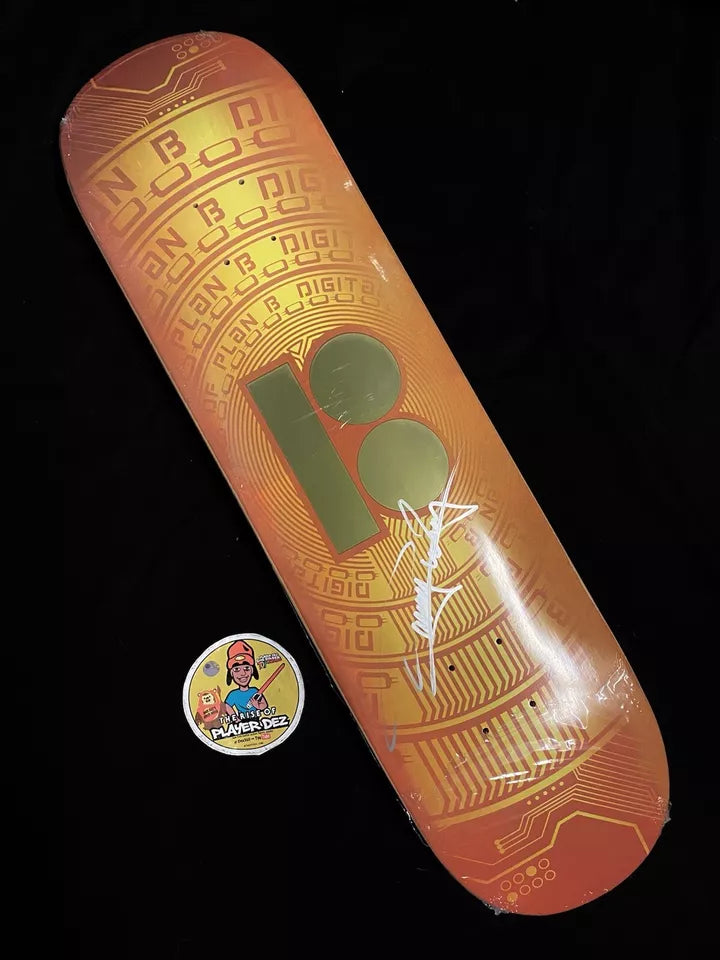 Danny Way Signed Cryptocurrency Gold Plan B Autographed Skateboard Deck