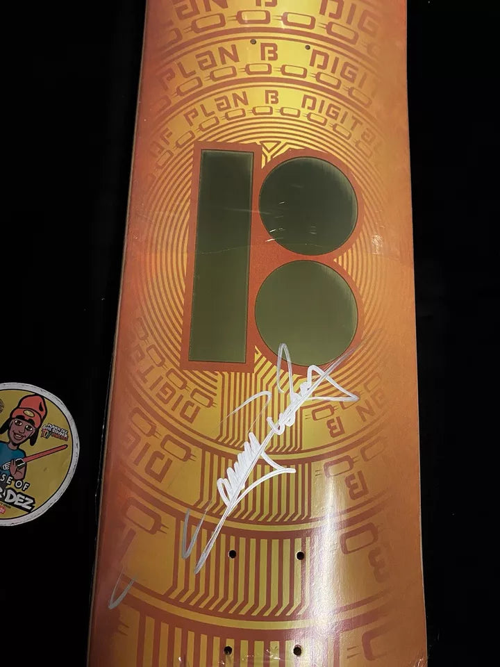 Danny Way Signed Cryptocurrency Gold Plan B Autographed Skateboard Deck