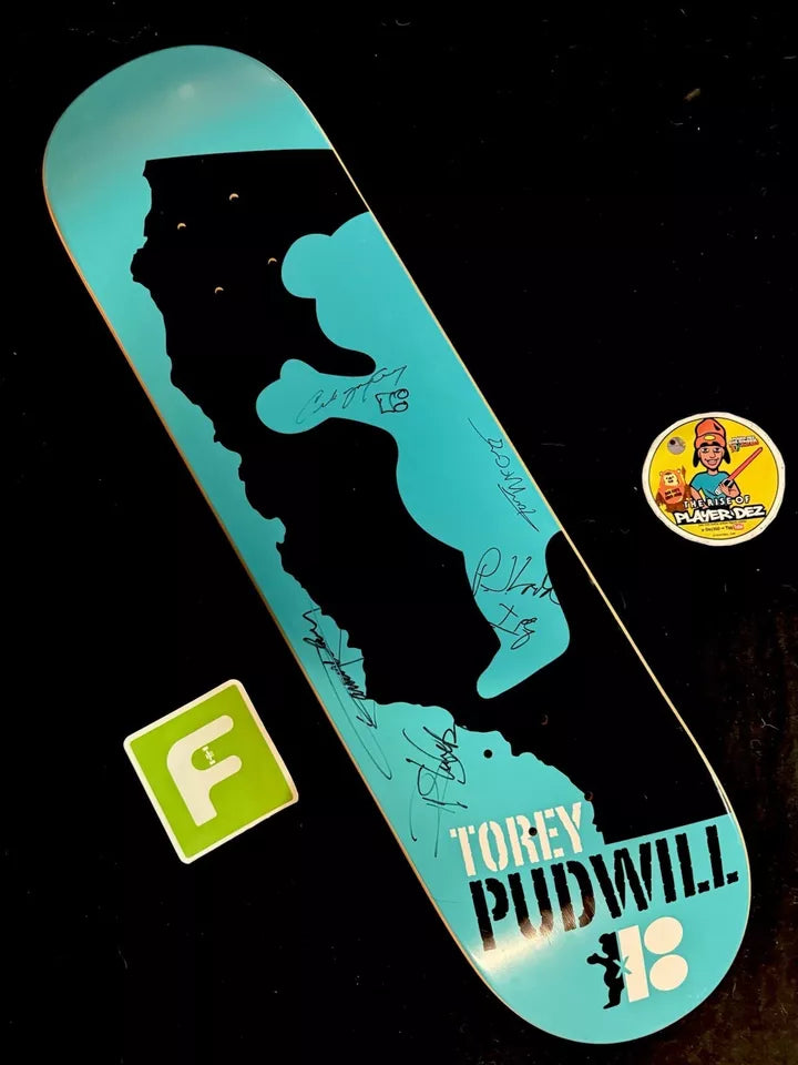 Ryan Sheckler Danny Way Torey Pudwill Team Signed Plan B Autographed Skateboard Deck