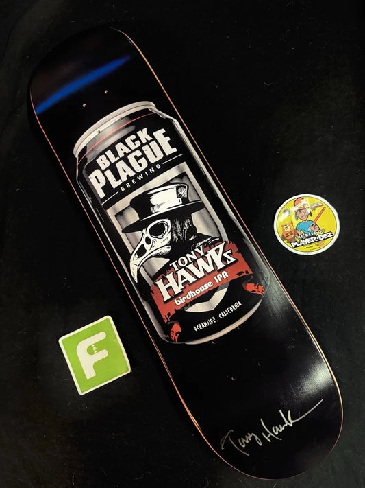 Tony Hawk Signed Black Plague Birdhouse Autographed Skateboard Deck