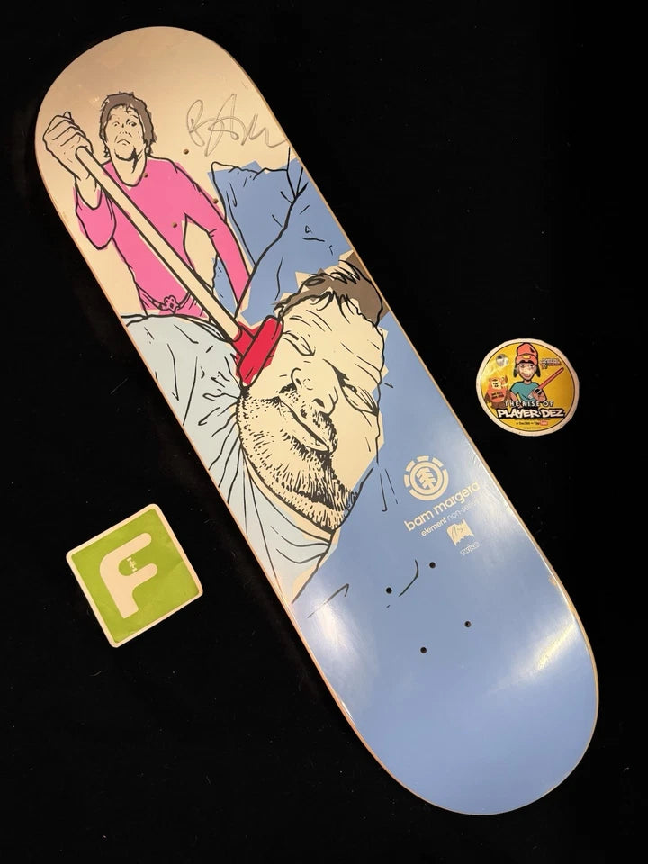 Bam Margera Signed HIM Plunger Autographed Skateboard Deck Element CKY