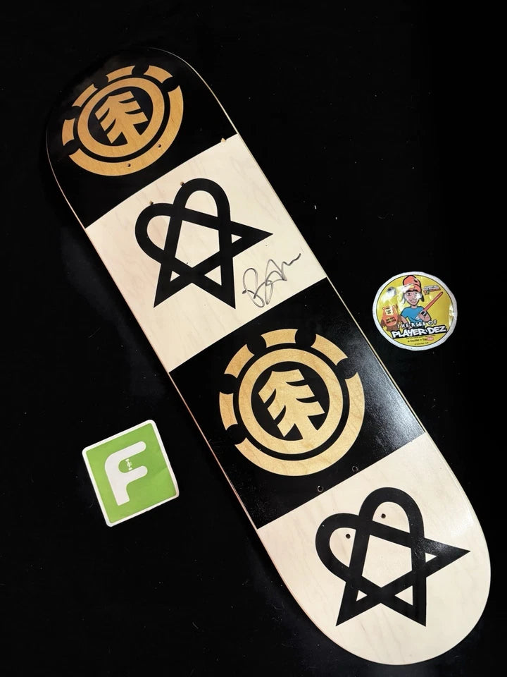 Bam Margera Signed HIM Black Heartagram Element Autographed Skateboard Deck