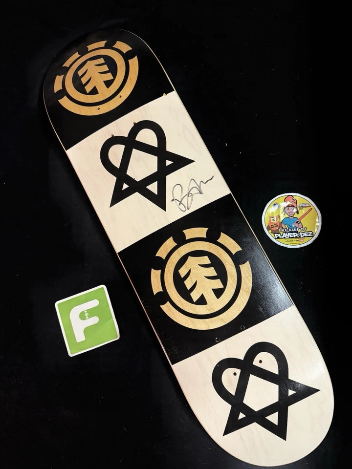 Bam Margera Signed HIM Black Heartagram Element Autographed Skateboard Deck