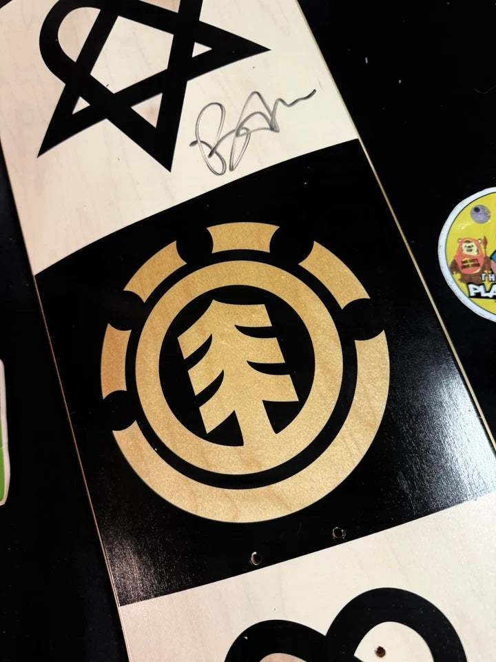 Bam Margera Signed HIM Black Heartagram Element Autographed Skateboard Deck