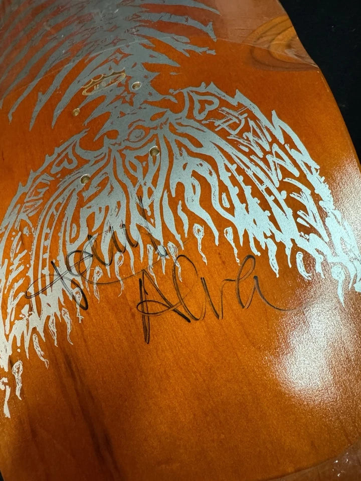 Signed Tony Alva Skates Pool King Autographed Skateboard Deck Piranha