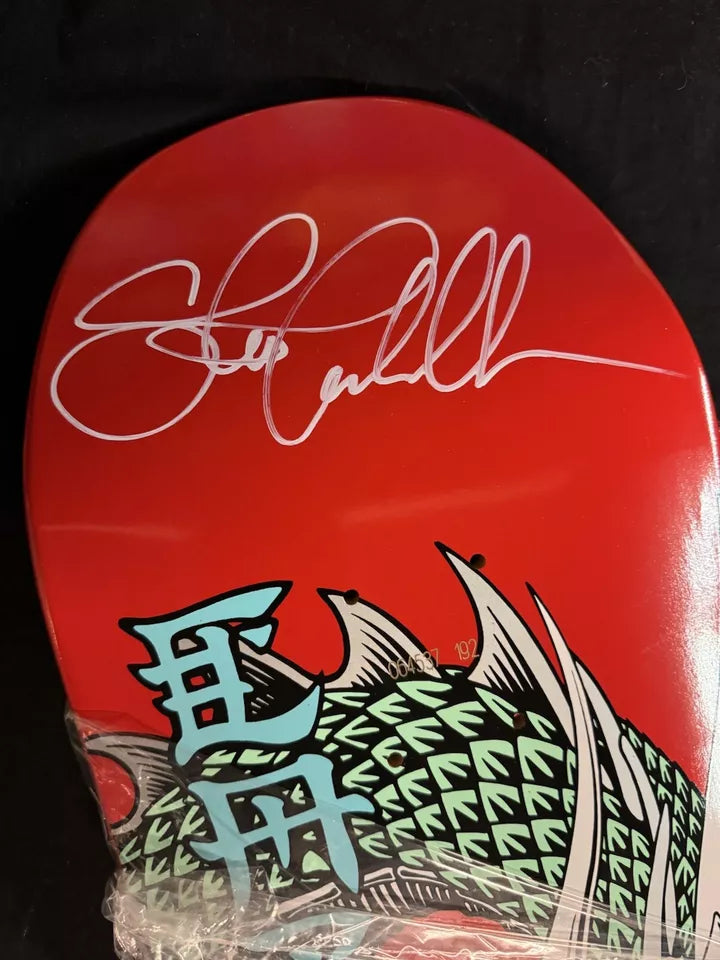 Signed Steve Caballero Autographed Skateboard Deck Powell Peralta Red Dip Ban This