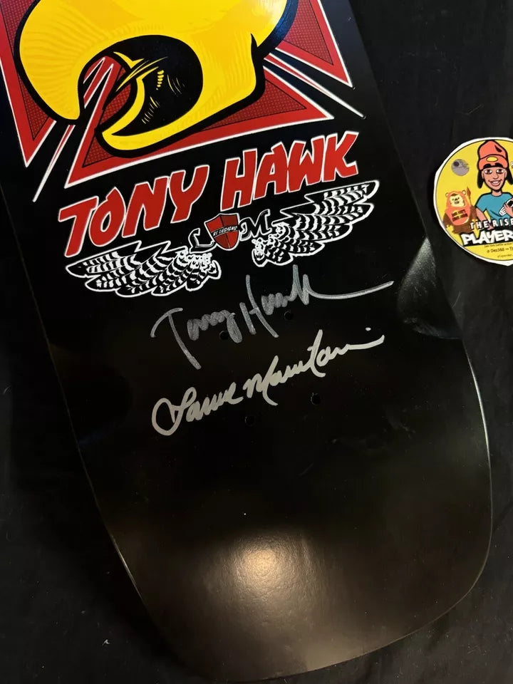 Double Signed Tony Hawk Lance Mountain Autographed Skateboard Deck Dough Bird