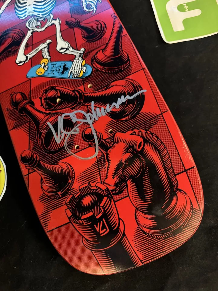 Signed Rodney Mullen Autographed Skateboard Deck VC Johnson Red Bones Brigade Powell 2013