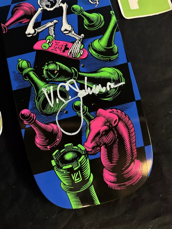 Signed Rodney Mullen Autographed Skateboard Deck VC Johnson Blacklight Series 14 Powell