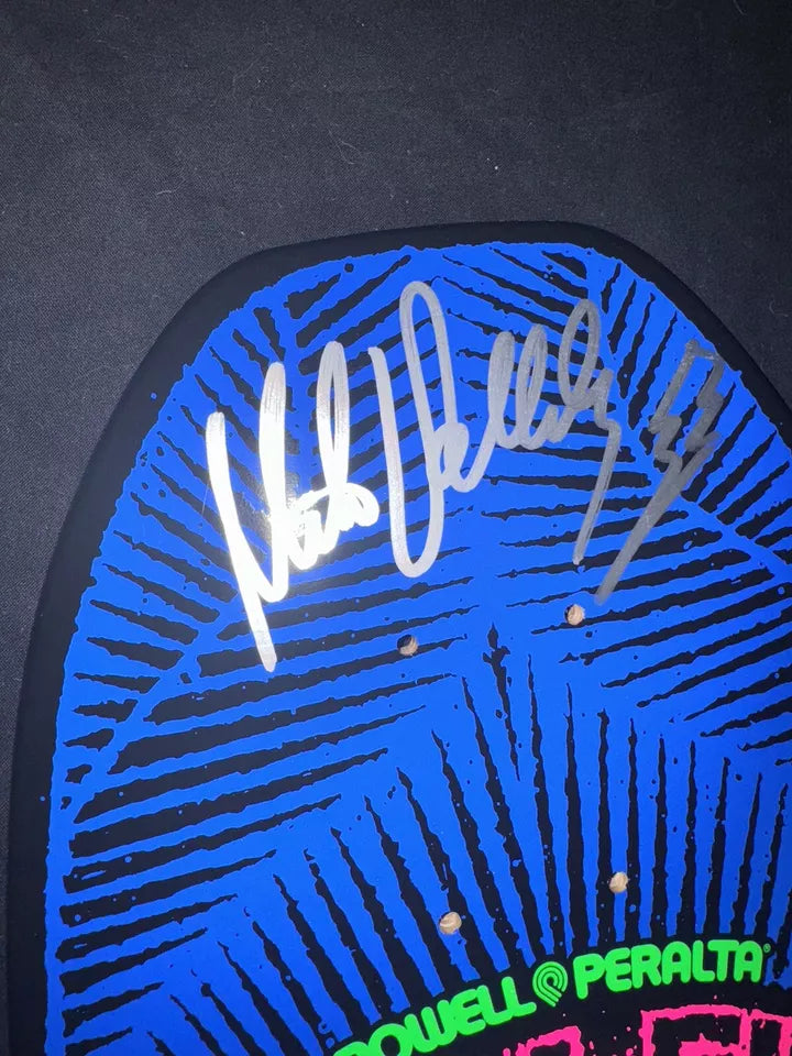 Signed Mike Vallely Autographed Skateboard Deck BlackLight Elephant Powell Peralta