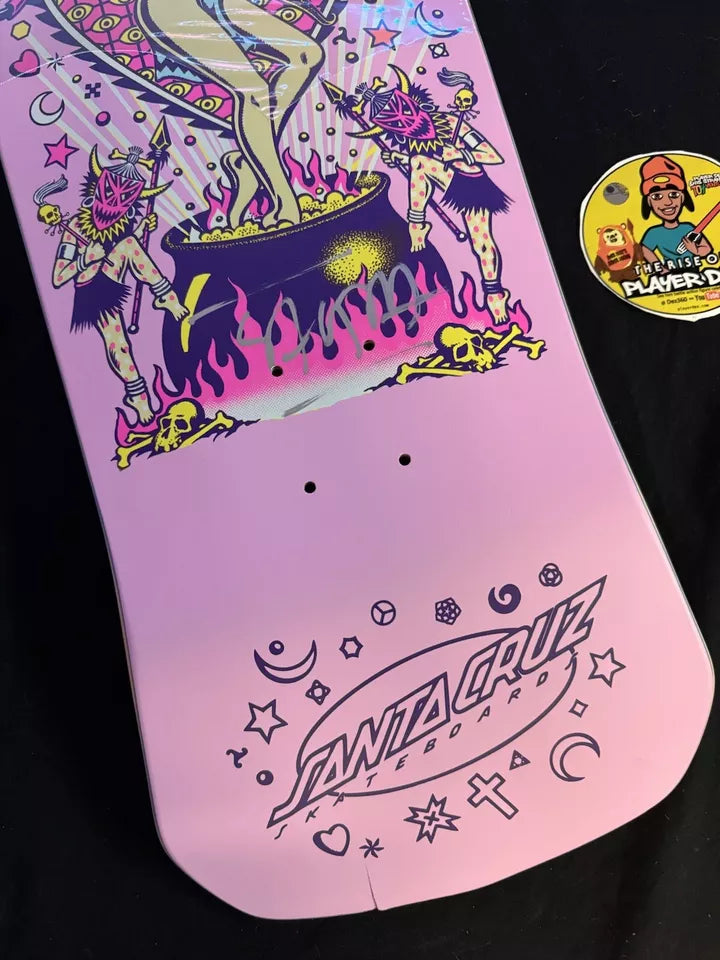 Signed Steve Alba SALBA Autographed Skateboard Deck Santa Cruz Pink Witch Doctor