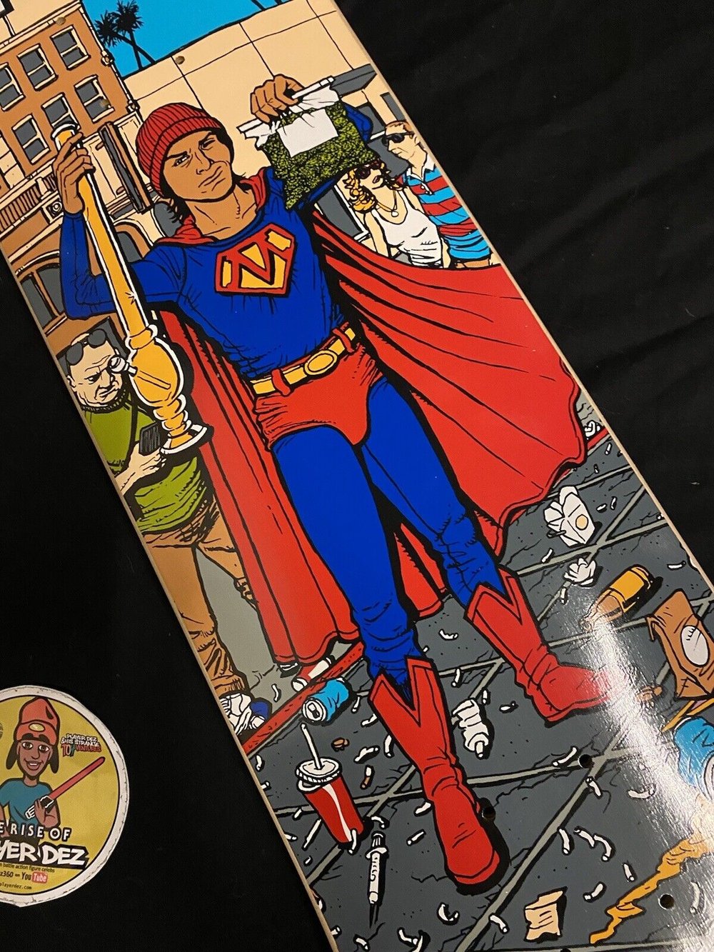 Signed Moose Deathwish Superman Autographed Skateboard Deck Bad Superhero