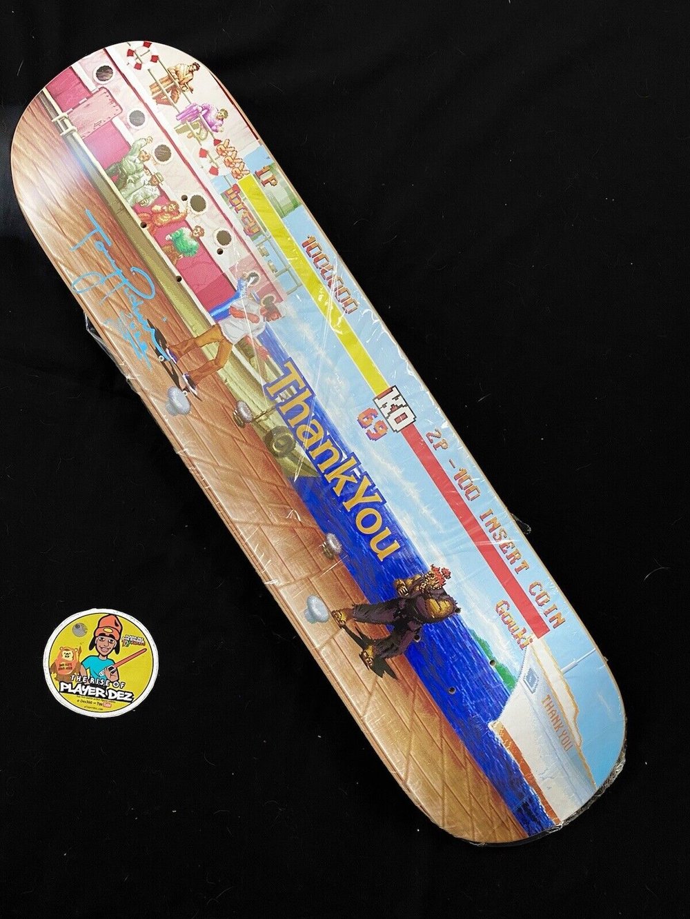 Signed Torey Pudwill Autographed Skateboard Deck Thank You Street Fighter