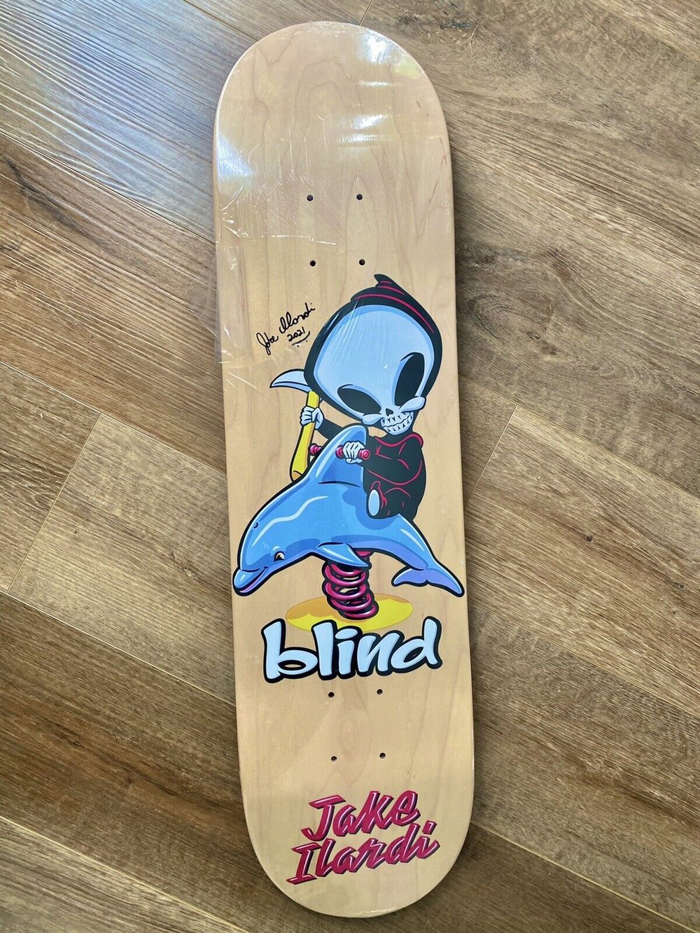 Signed Jake Ilardi Blind Autographed Skateboard Deck Pro Board Reaper Ride 8"