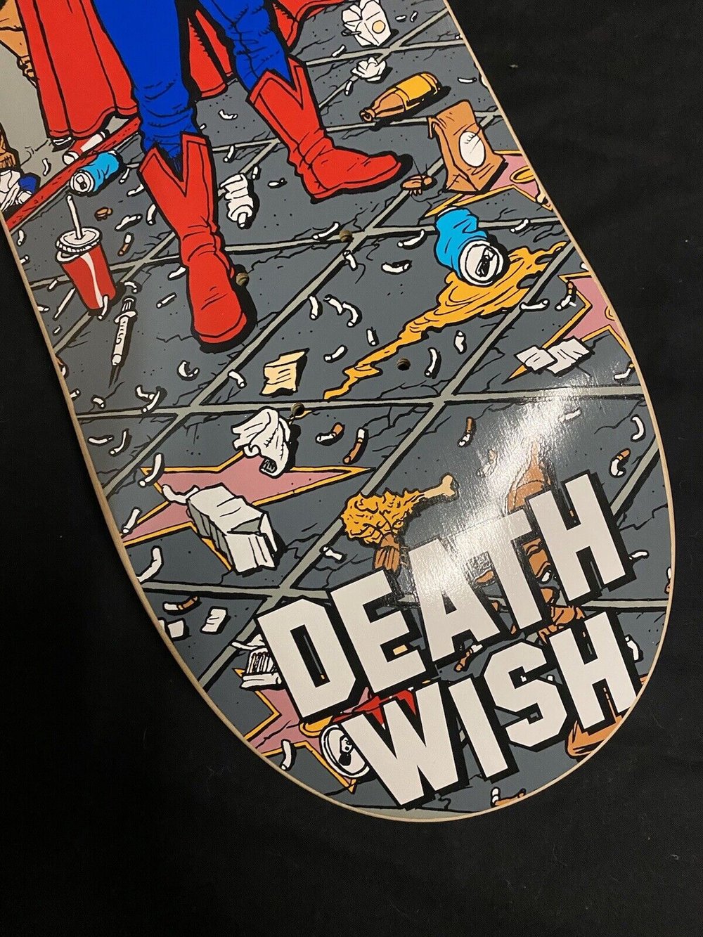 Signed Moose Deathwish Superman Autographed Skateboard Deck Bad Superhero