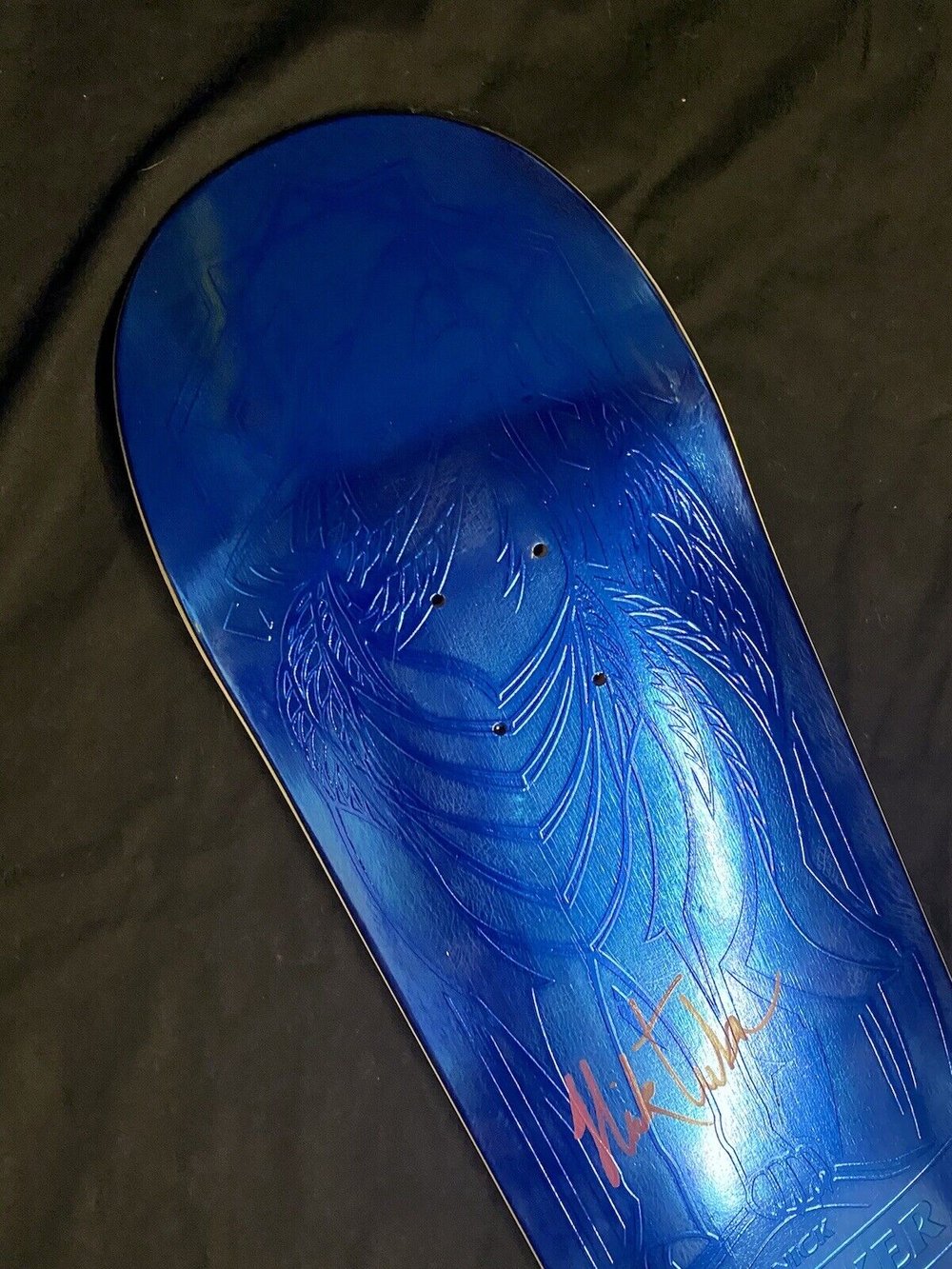 Signed Nick Tucker Primitive Blue Foil Wolf Spirit Animal Autographed Skateboard Deck