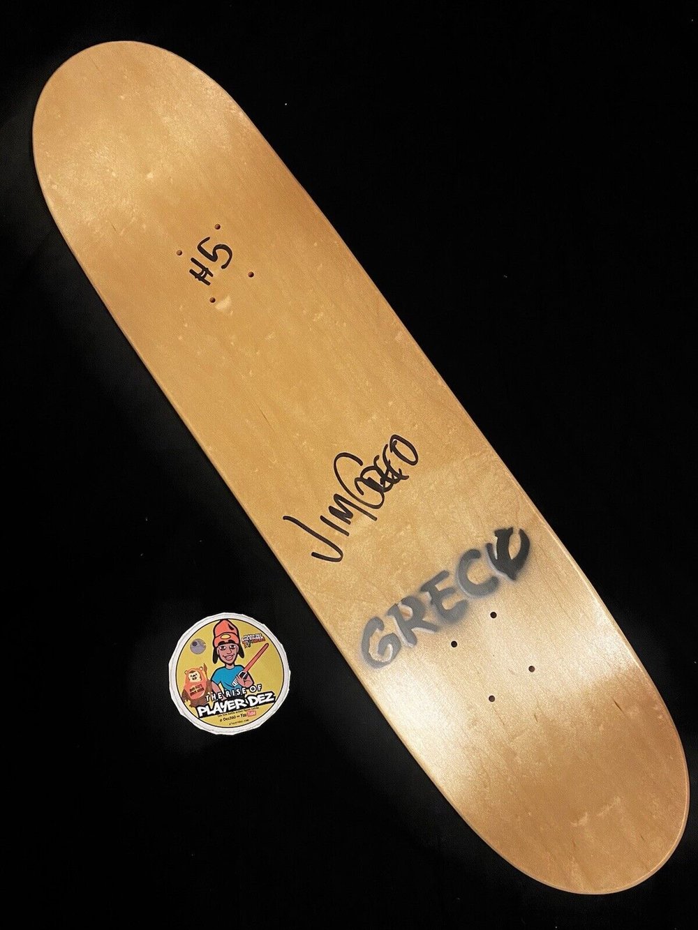 Signed Jim Greco Hammers Mickey Mouse Red Sprayed Skateboard Deck Autographed