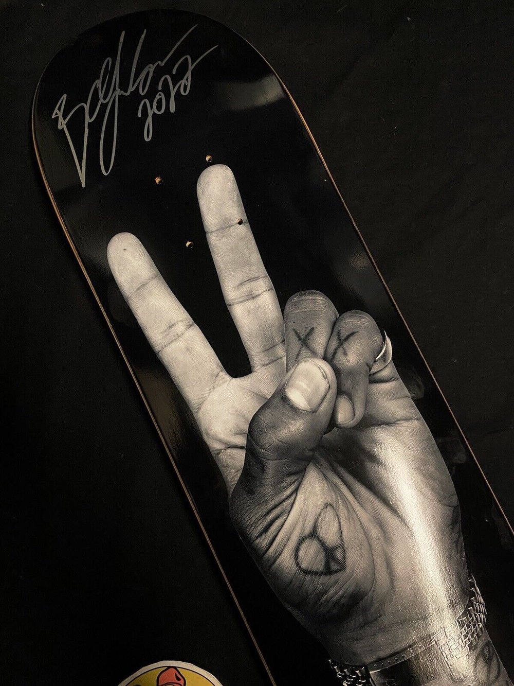 Signed Boo Johnson Good Vibes Peace Sign DGK Autographed Skateboard Deck