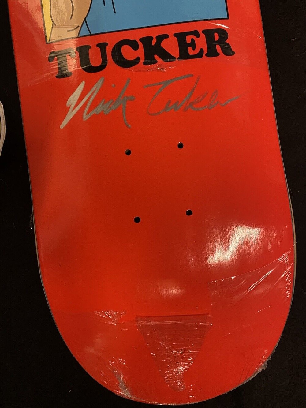 Signed Nick Tucker Primitive Wolf Portrait Autographed Skateboard Deck