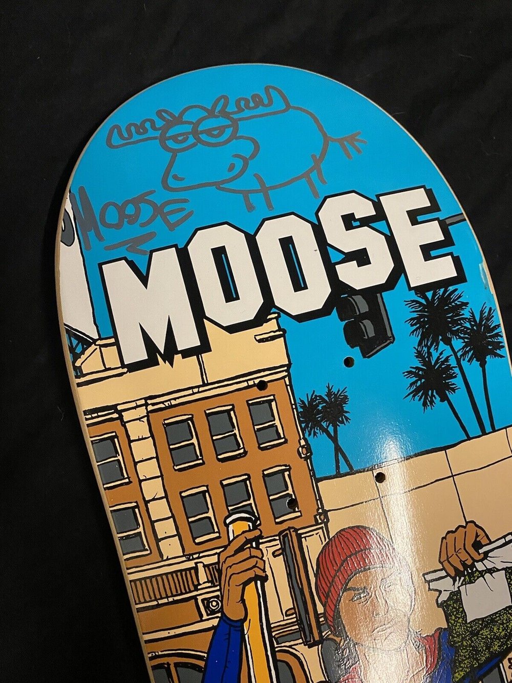 Signed Moose Deathwish Superman Autographed Skateboard Deck Bad Superhero