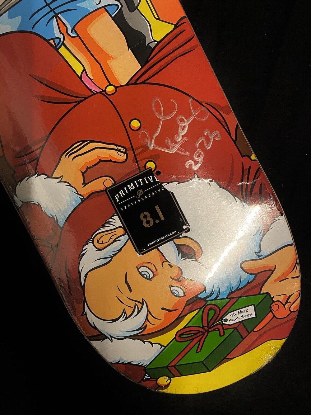 Signed Paul Rodriguez Primitive Autographed Skateboard Deck Accidental Gun Guy Santa