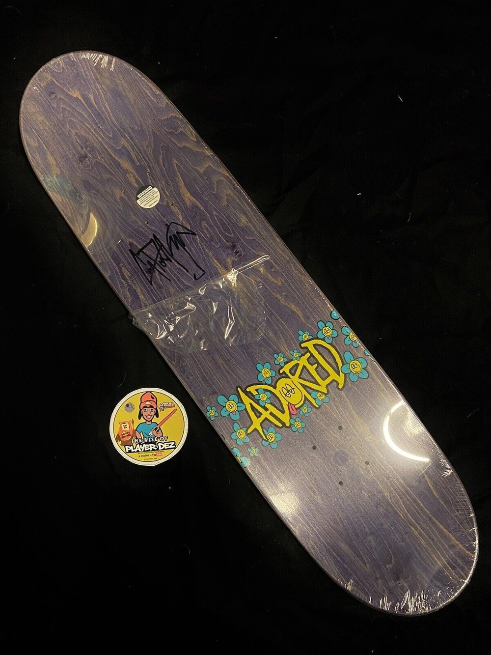 Signed Corey Duffel Adored Autographed Skateboard Deck Happy Flowers