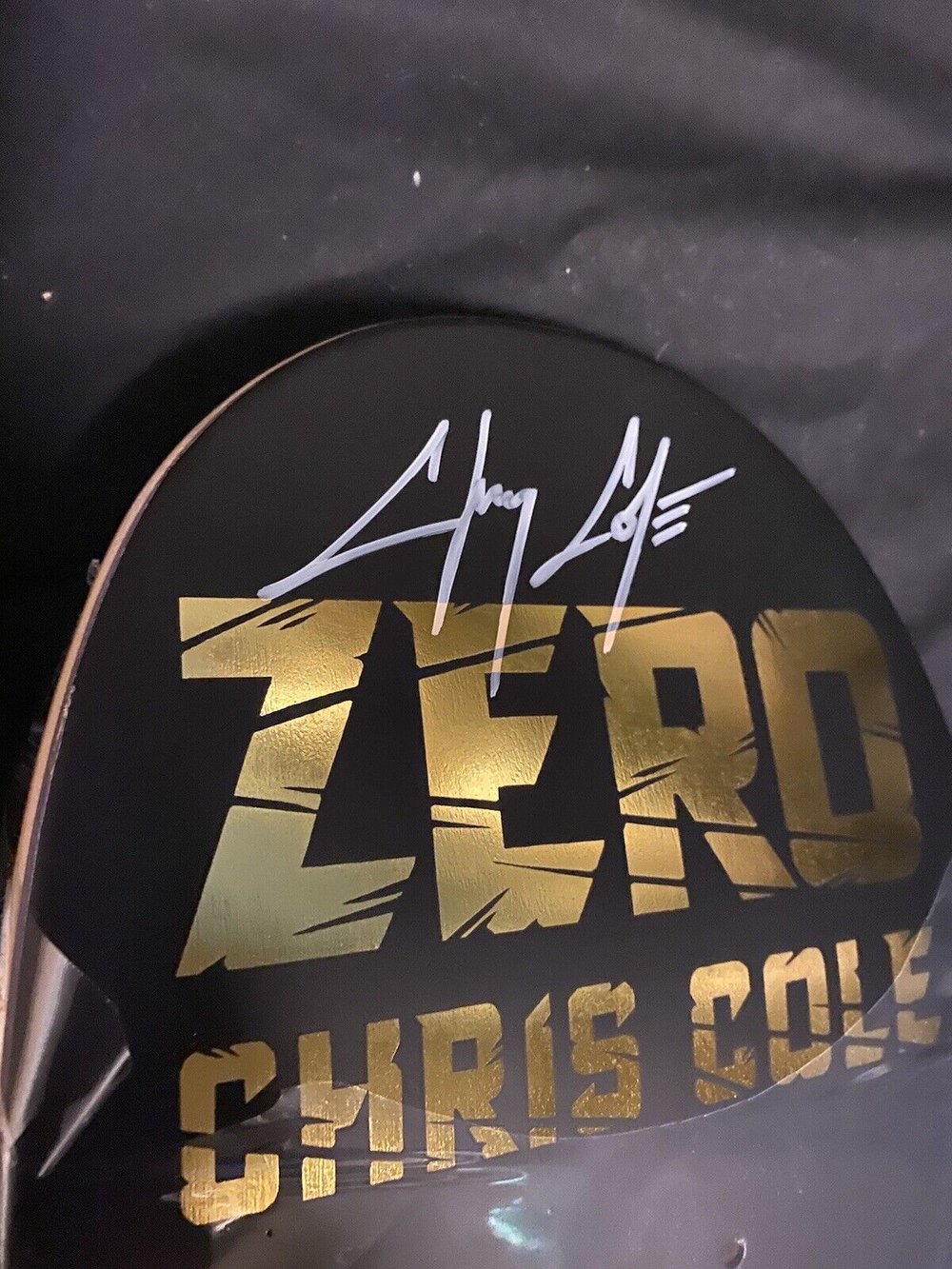 Signed Chris Cole Zero Autographed Skateboard Deck Gold Foil Apocalypse