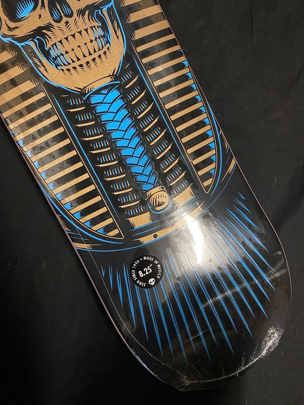 Signed Chris Cole Zero Autographed Skateboard Deck Gold Pharoah Berrics 8.25