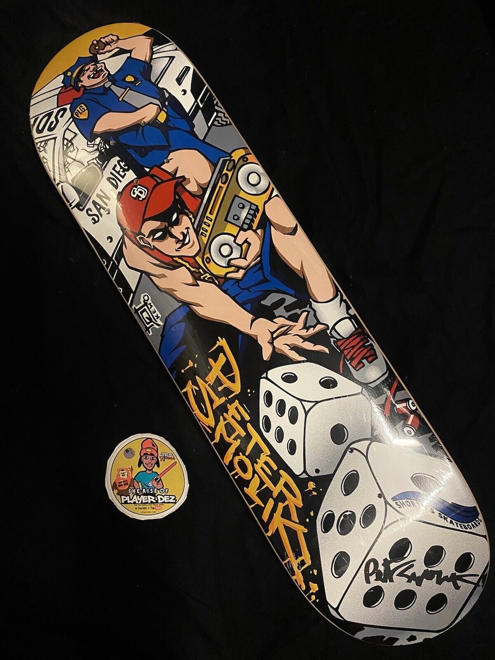 Signed Peter Smolik Shorty’s Dice Roll Autographed Skateboard Deck