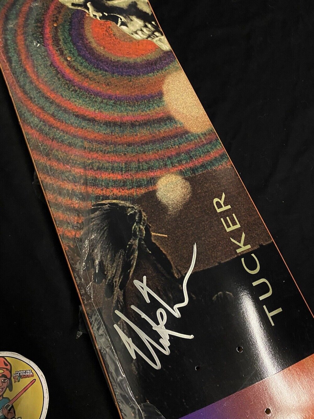 Signed Nick Tucker Primitive Chief Skull Autographed Skateboard Deck