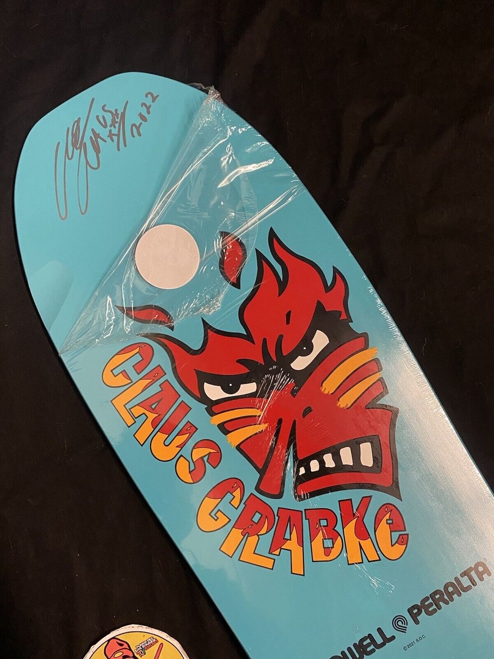 Signed Claus Grabke Powell Peralta Baby Blue Autographed Skateboard Deck