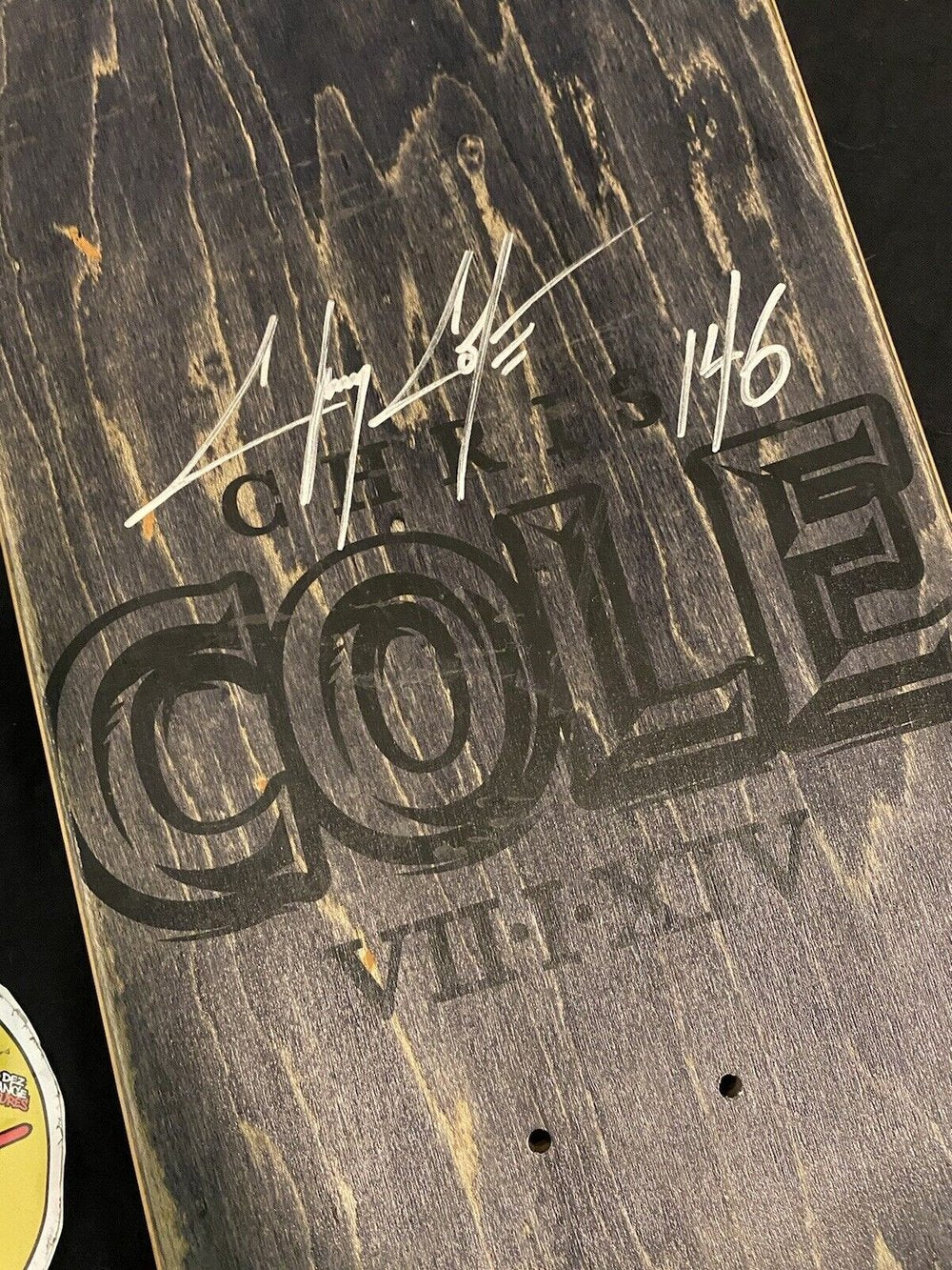 Signed Chris Cole Zero Blackout Autographed Skateboard Deck 2014