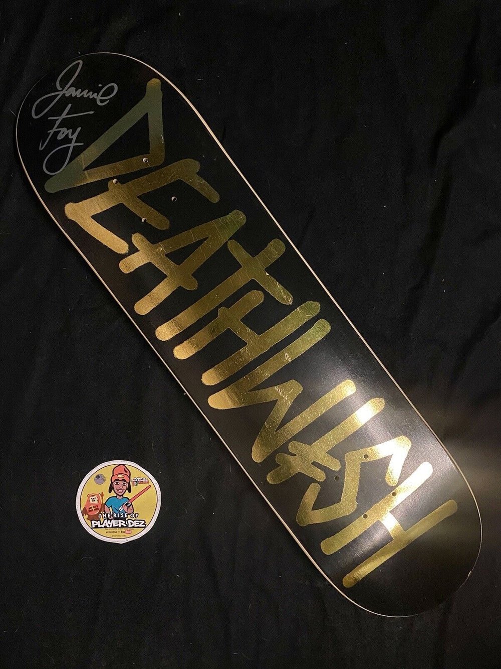 Signed Jamie Foy Deathwish Autographed Skateboard Deck Gold Credo