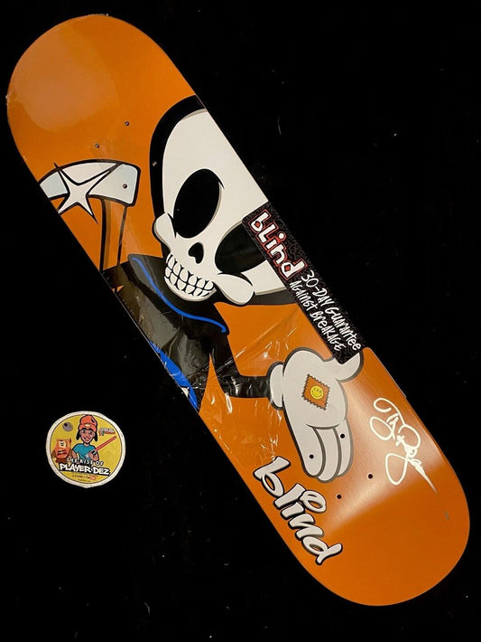 Signed TJ Rogers Blind Autographed Skateboard Deck Reaper LSD Tabs