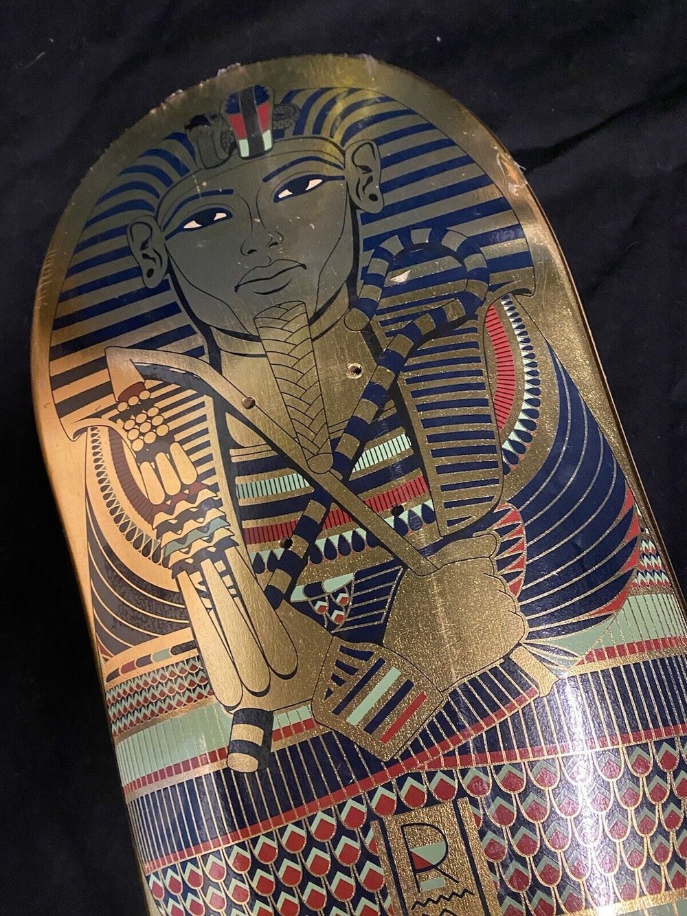 Signed Paul Rodriguez Primitive Autographed Skateboard Deck 8.25 Egyptian Pharoah Gold Foil Coffin